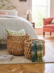 Nina Campbell Set of 2 Natural Water Hyacinth Storage Baskets - Image 1 of 6