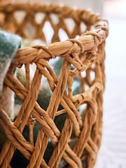 Nina Campbell Set of 2 Natural Water Hyacinth Storage Baskets - Image 3 of 6