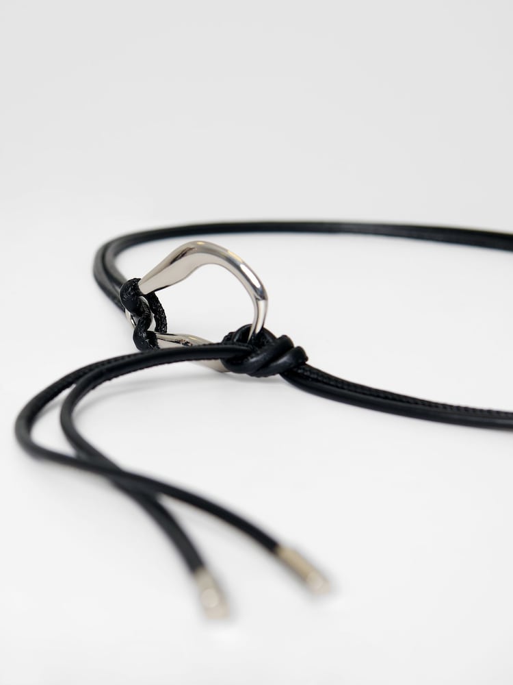Threadbare Black Faux Leather Rope Belt - Image 2 of 3 Threadbare Black Faux Leather Rope Belt - Image 2 of 3