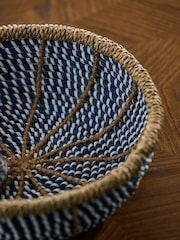 Nina Campbell Blue Seagrass Set of 2 Bowl Storage Basket - Image 3 of 7