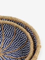 Nina Campbell Blue Seagrass Set of 2 Bowl Storage Basket - Image 7 of 7