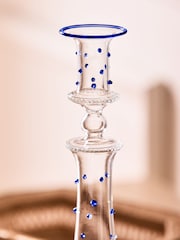 Nina Campbell Blue Dotty Glass Candle Holder Candlestick - Image 3 of 5