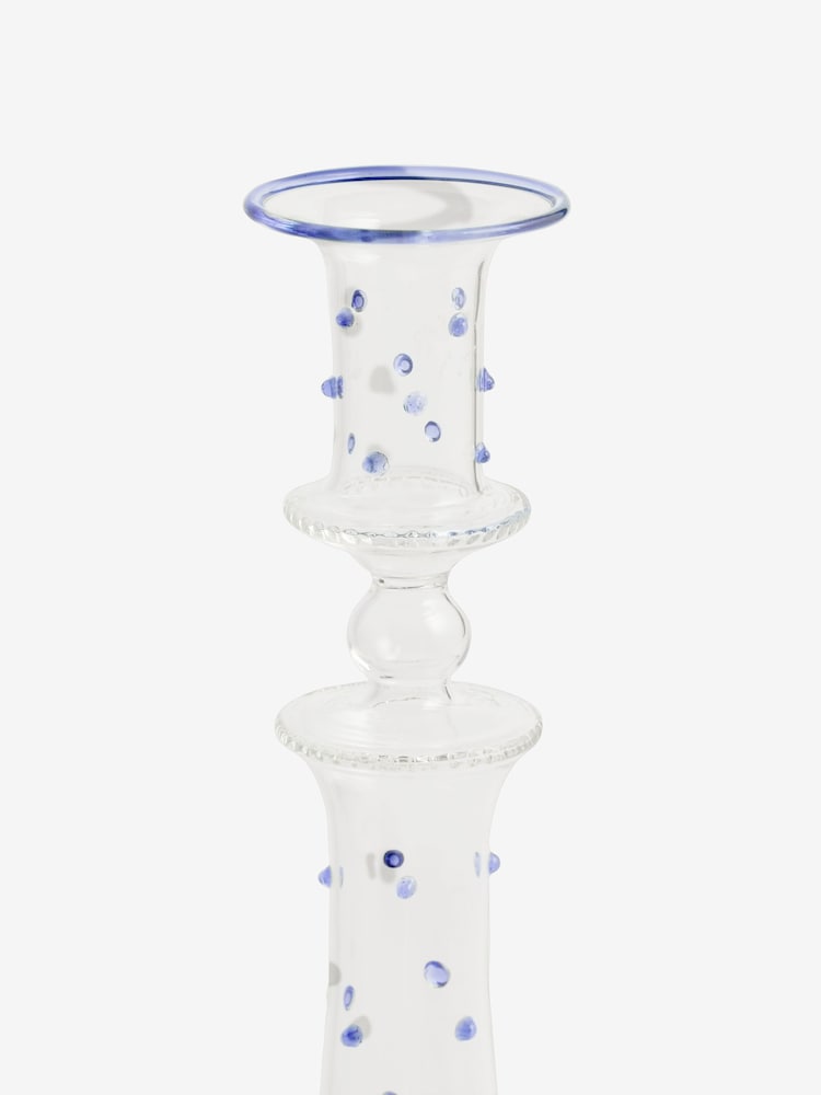 Nina Campbell Blue Dotty Glass Candle Holder Candlestick - Image 5 of 5