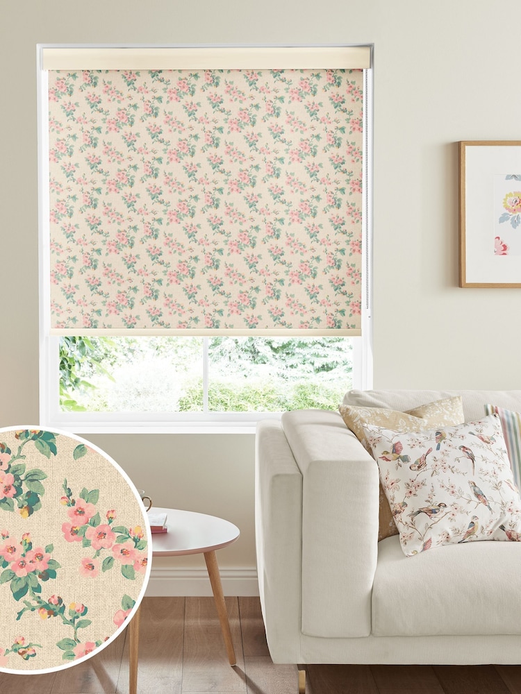 Cath Kidston Blush Pink Mayfield Blossom Made to Measure Roller Blind - Image 1 of 4