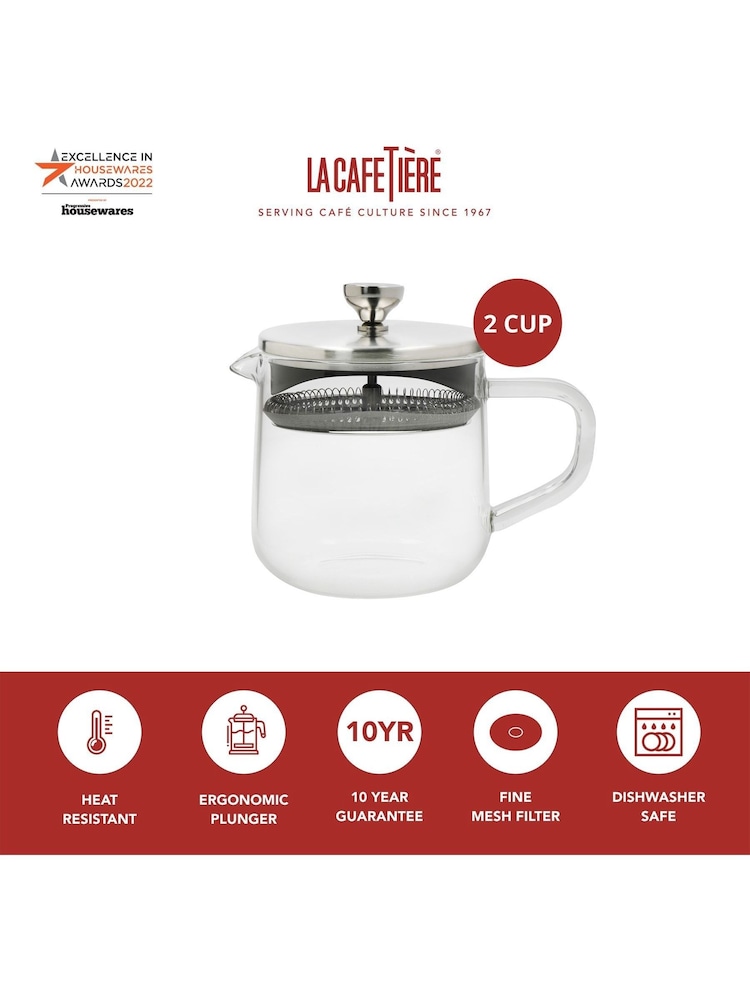 La Cafetiere Clear 2 Cup Loose Leaf Glass Teapot - Image 2 of 2