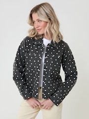 Threadbare Black Polka Dot Co-ord Denim Shacket - Image 1 of 4