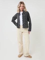 Threadbare Black Polka Dot Co-ord Denim Shacket - Image 3 of 4
