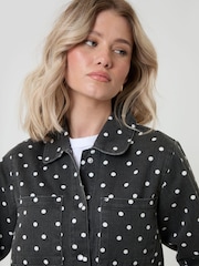 Threadbare Black Polka Dot Co-ord Denim Shacket - Image 4 of 4