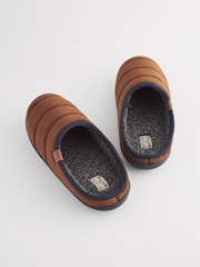 Tan Brown Padded Mule Slippers - Image 3 of 6