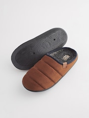 Tan Brown Padded Mule Slippers - Image 4 of 6