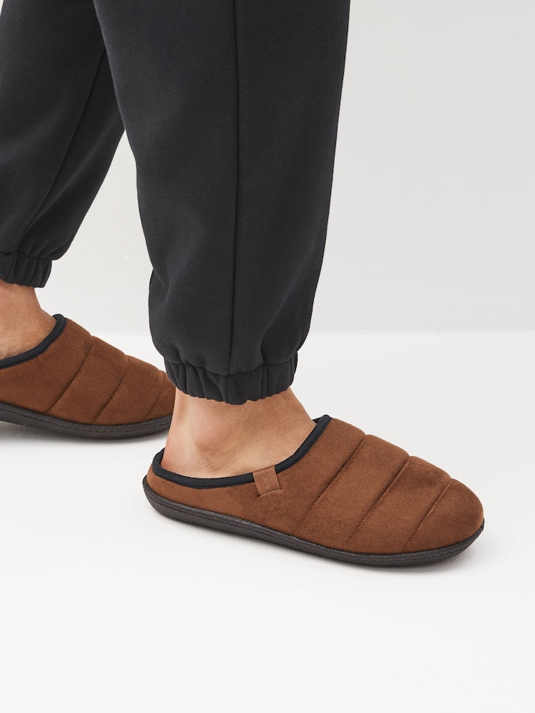 Tan Brown Padded Mule Slippers - Image 6 of 6