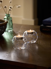 Nina Campbell Blue Dotty Glass Candle Holder Set of 2 Tealight - Image 2 of 5