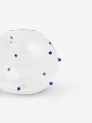 Nina Campbell Blue Dotty Glass Candle Holder Set of 2 Tealight - Image 5 of 5