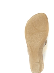 Pavers Gold Pavers Toe Post Wedge Sandals - Image 4 of 5