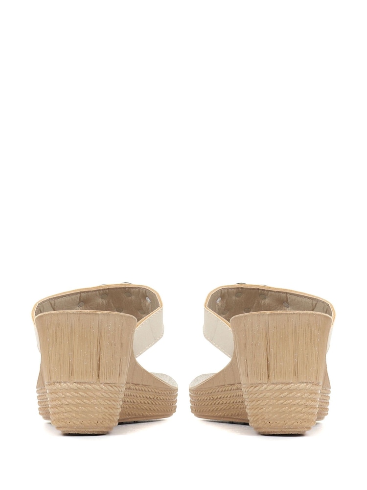 Pavers Gold Pavers Toe Post Wedge Sandals - Image 5 of 5