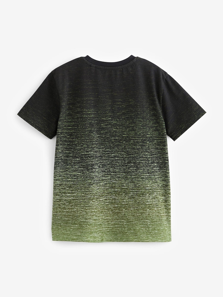 Khaki Green/Black Ombre All-Over Print Short Sleeve T-Shirt (3-16yrs) - Image 2 of 3