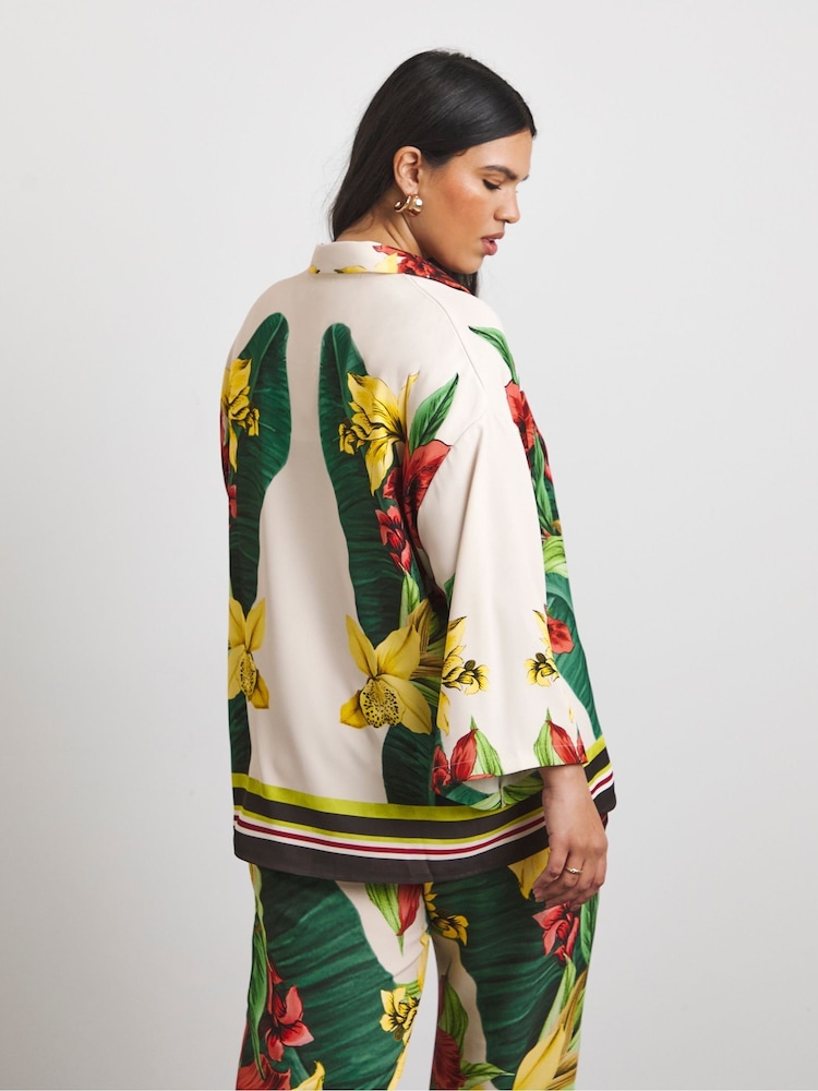 Joanna Hope White Printed Relaxed Shirt - Image 2 of 4 Joanna Hope White Printed Relaxed Shirt - Image 2 of 4