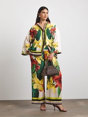 Joanna Hope White Printed Wide Leg Trousers - Image 1 of 4