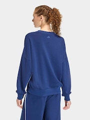 adidas Blue Seasonal Essentials Colourpop Sweatshirt With Embroidered Graphic - Image 2 of 5