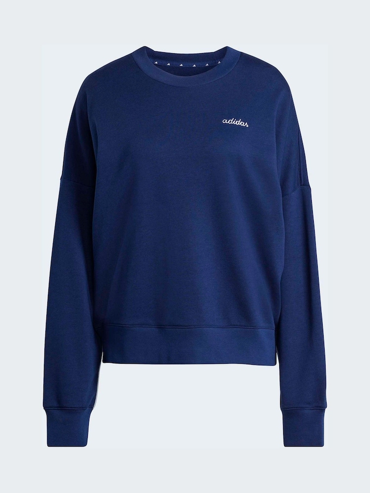 adidas Blue Seasonal Essentials Colourpop Sweatshirt With Embroidered Graphic - Image 5 of 5