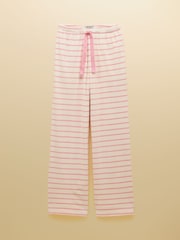 Joules Pink/Cream Stripe Fleece Pyjama Bottom - Image 7 of 7