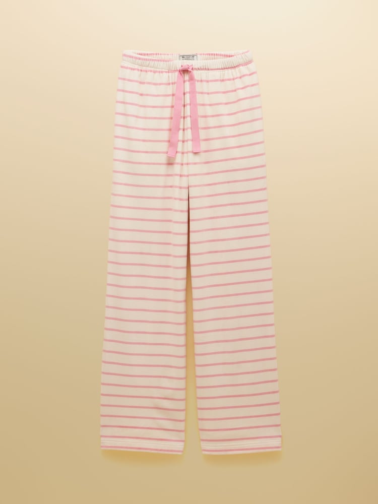 Joules Pink/Cream Stripe Fleece Pyjama Bottom - Image 7 of 7 Joules Pink/Cream Stripe Fleece Pyjama Bottom - Image 7 of 7