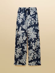 Joules Navy Spring Bird Floral Fleece Pyjama Set - Image 12 of 12