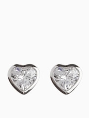 Sterling Silver Delicate Heart Stud Earrings - Image 1 of 2