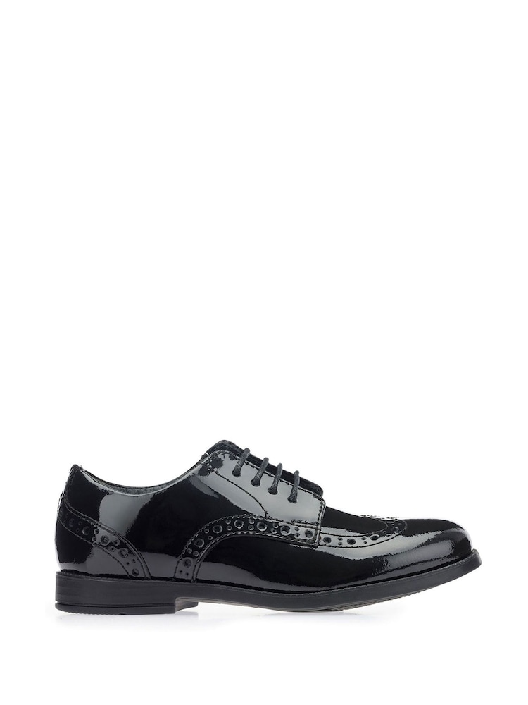 Start-Rite Black Brogue Vegan Lace-Up Girls School Shoes - Image 1 of 4