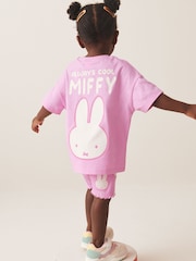 Pink Miffy Short Sleeve 100% Cotton T-Shirt And Cycle Shorts Set (3mths-7yrs) - Image 1 of 7