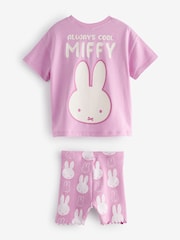Pink Miffy Short Sleeve 100% Cotton T-Shirt And Cycle Shorts Set (3mths-7yrs) - Image 5 of 7