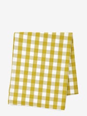Ochre Yellow Gingham Cotton Tablecloth - Image 5 of 5