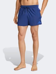 adidas Blue 3-Stripes Swim Shorts 3-Inch - Image 1 of 6