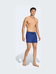 adidas Blue 3-Stripes Swim Shorts 3-Inch - Image 3 of 6