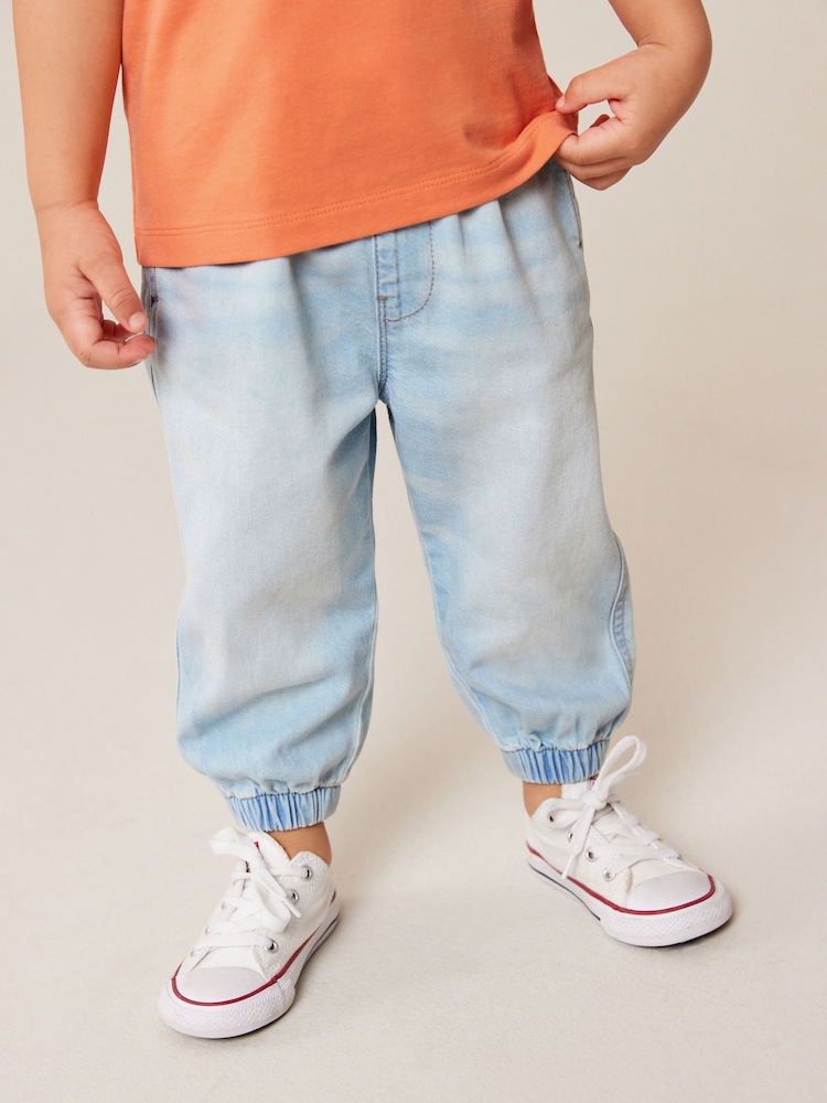 Light Blue Denim Cuffed Pull On Jeans (3mths-7yrs) - Image 1 of 8