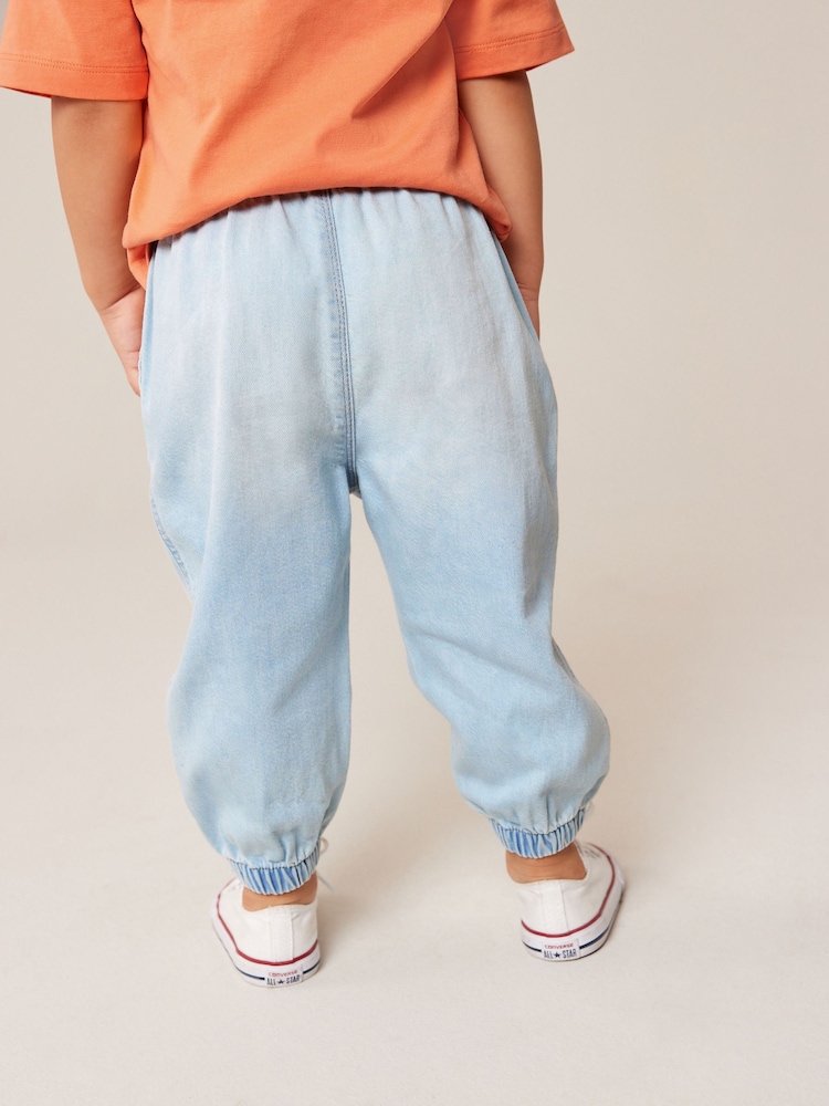 Light Blue Denim Cuffed Pull On Jeans (3mths-7yrs) - Image 2 of 8