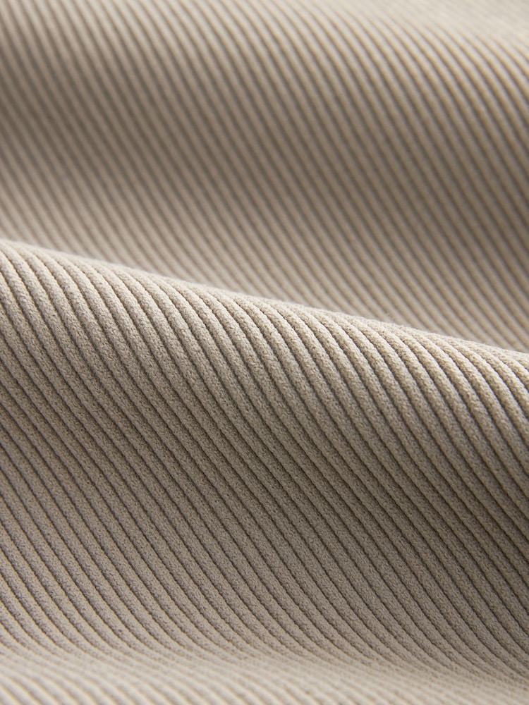 Natural Slim Fit Ribbed Short Sleeve Top - Image 7 of 7