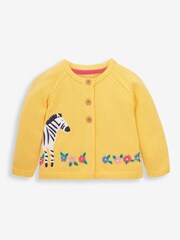 JoJo Maman Bébé Yellow Girls Zebra Cardigan - Image 1 of 2
