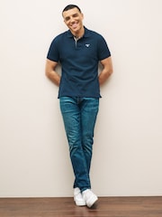 Barbour® Navy 100% Cotton Classic Polo Shirt - Image 2 of 7