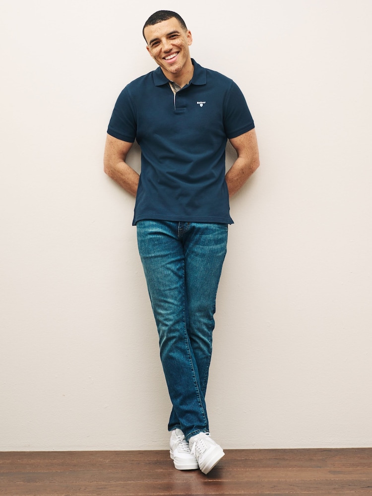 Barbour® Navy 100% Cotton Classic Polo Shirt - Image 2 of 7