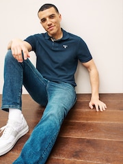 Barbour® Navy 100% Cotton Classic Polo Shirt - Image 4 of 7