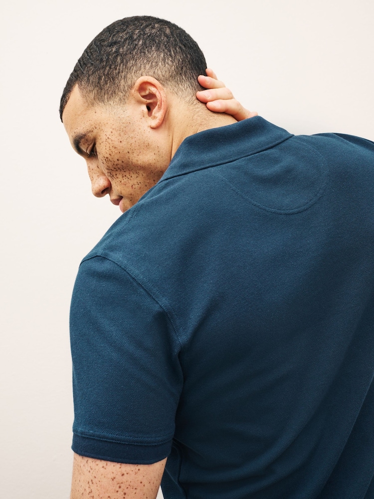 Barbour® Navy 100% Cotton Classic Polo Shirt - Image 5 of 7