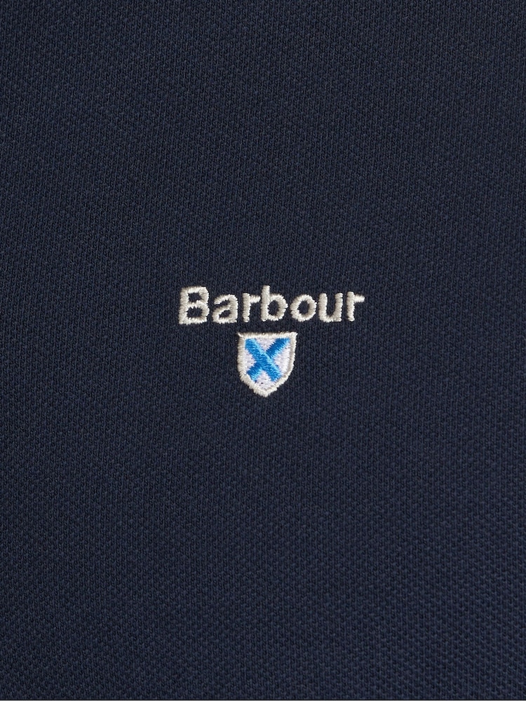 Barbour® Navy 100% Cotton Classic Polo Shirt - Image 7 of 7