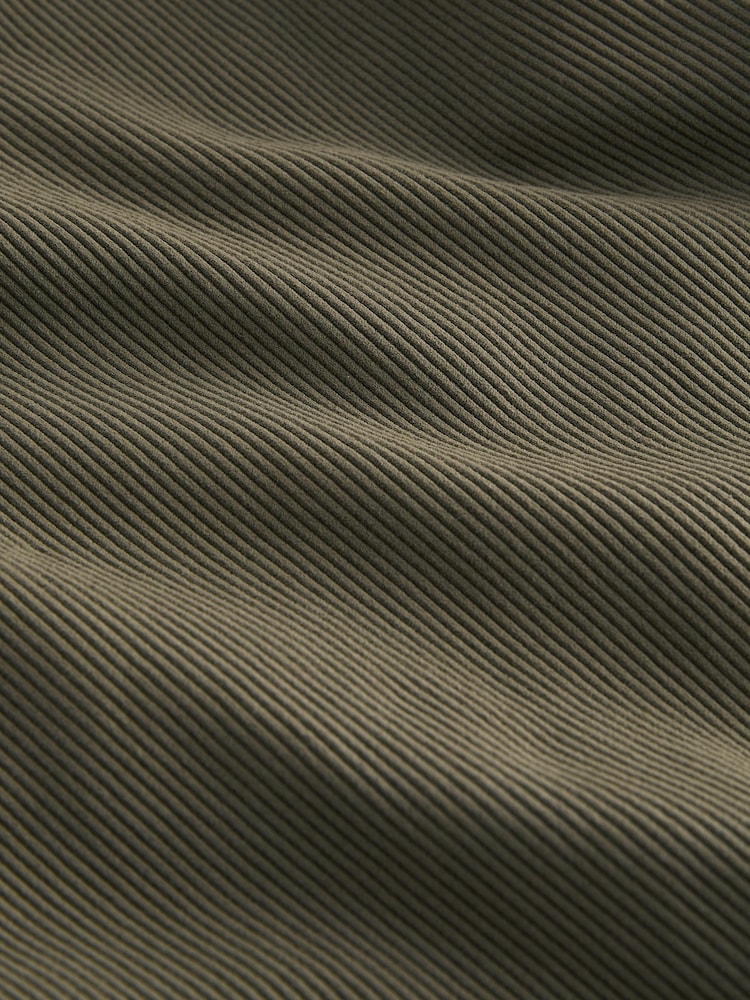 Khaki Green Slim Fit Ribbed Short Sleeve Top - Image 7 of 7