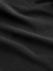 Black Slim Fit Ribbed Short Sleeve Top - Image 6 of 6