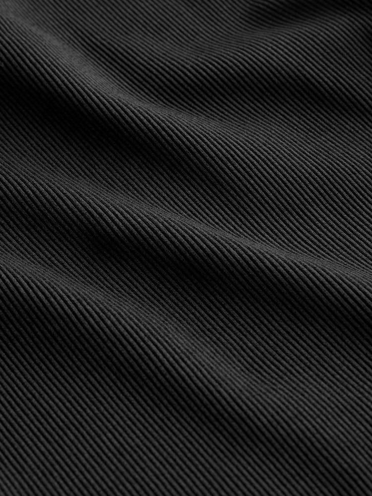Black Slim Fit Ribbed Short Sleeve Top - Image 6 of 6