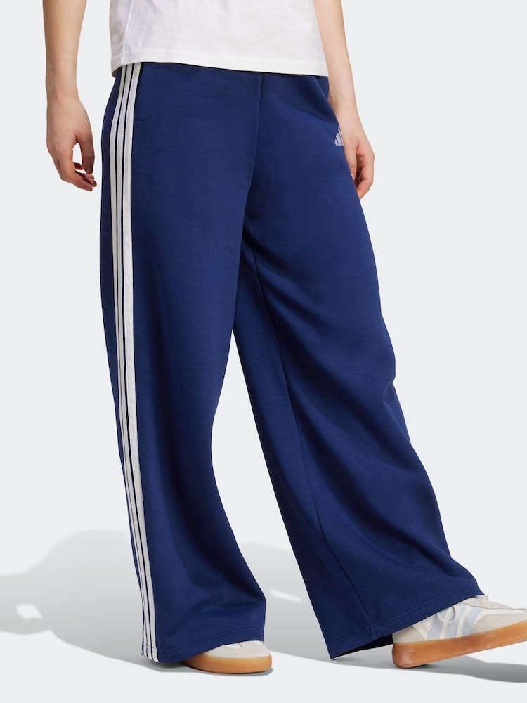 Pantalones anchos de felpa con rayas adidas 3 - Imagen 2 de 6