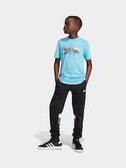 adidas Blue Kids Sportswear 100% Cotton Camo Linear Graphic T-Shirt - Image 3 of 11