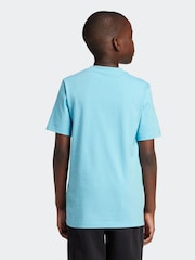adidas Blue Kids Sportswear 100% Cotton Camo Linear Graphic T-Shirt - Image 4 of 11