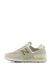 New Balance Grey Snowwash Womens 574 Trainers - Image 2 of 6